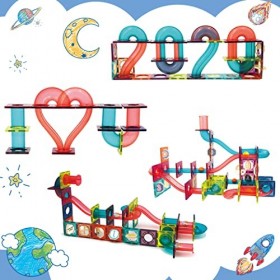 Lemmy Lot de 110 blocs de construction magnétiques,Circuit à billes,Blocs de construction éducatifs,Jouet de construction,Jou