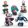 Gifts2U Lot de 35 robots magnétiques pour enfants avec boîte de rangement, jouet éducatif empilable pour garçons et filles âg