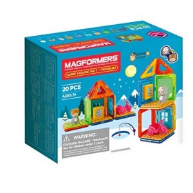 Magformers Cube House Penguin 20-Piece Magnetic Construction Toy. STEM Set with Magnetic Tiles and Accessories. Makes Differe