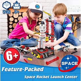 City Fusée Spatiale Jouet, Blocs de Construction Set pour 6 7 8 9 10 11 12 Ans Garçons Filles, STEM Jeu de Rôle Espace Explor