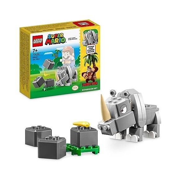 LEGO 71420 Super Mario Ensemble dExtension Rambi Le Rhinocéros, Jouet avec Figurine Animale à Construire, Idée Petit Cadeau 