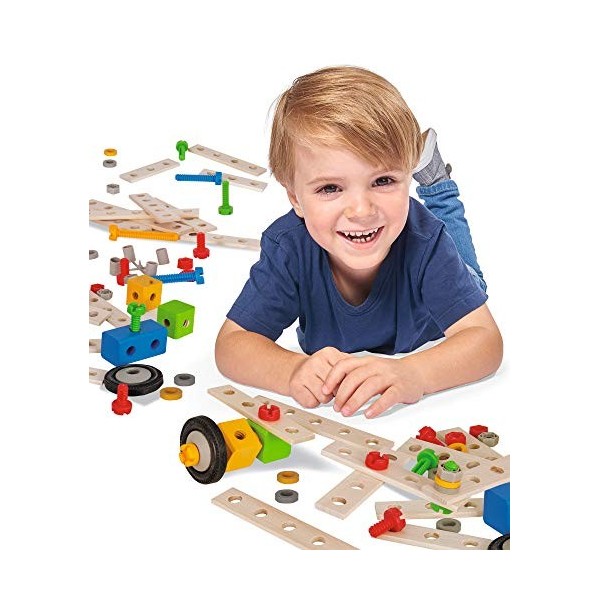 Eichhorn - Set de Construction - Jeu de Construction Bois - 75 Pièces - Dès 3 Ans - Bois de Hêtre Labellisé FSC - 100039024