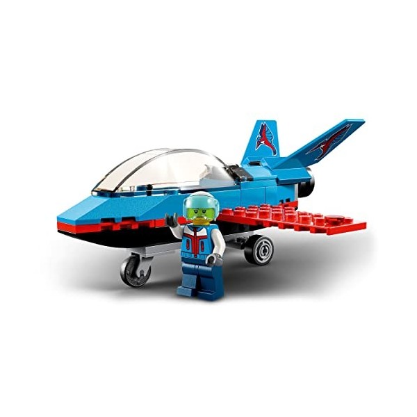 LEGO 60323 City Great Vehicles L’Avion de Voltige, Jouet avec Aéroplane et Minifigurine de Pilote, Idée de Cadeau, pour Garço
