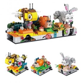 Homealexa Lapin Abeilles Escargots Animaux Jeu de Construction Briques Jouet Modèle Jouet Set Créatif Nature Educatif pour En