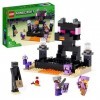 LEGO 21242 Minecraft L’Arène de l’End, Jouet de Combat avec Lave, Figurine Dragon de lEnder et Enderman, Joueur Contre Joueu