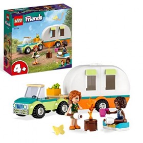 LEGO 41726 Friends Les Vacances en Caravane, Jouet Camping-Car avec Voiture, Filles et Garçons 4 Ans, Aventure en Forêt, Pers