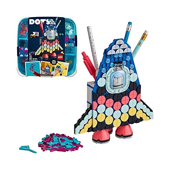 LEGO 41936 Dots Pot à Crayons, Set de Loisirs Créatifs et Décoration de Chambre d’Enfant, Jeux Créatifs pour Filles et Garçon