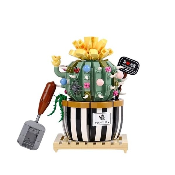 APRILA Technic Cactus Bonsaï Bloc de Construction, Bouquet Kit de Construction Artificielles Fleurs Adulte Collection Botaniq