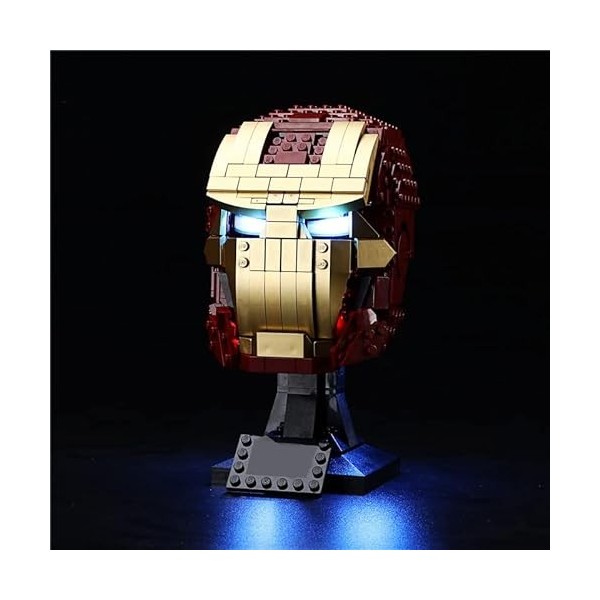 GEAMENT Jeu De Lumières Compatible avec Lego Casque dIron Man Iron Man Helmet - Kit Déclairage LED pour 76165 Jeu Lego N