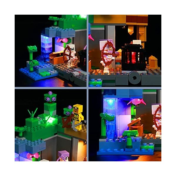 Jeu de lumières LED pour Lego 21189 Minecraft The Skeleton Fleece Toy Set modèle Lego Non Inclus, éclairage Uniquement , Déc