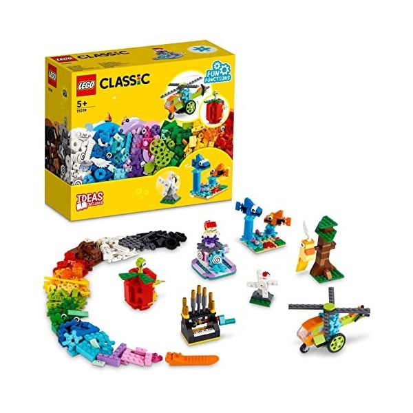 LEGO 11019 Classic Briques Et Fonctionnalités, 7 Mini-Modèles à Engrenage, avec Ballerine Dansante et Hélicoptère à Rotors To