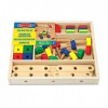 Melissa & Doug Coffret Construction Bois, 48 pièces, Jouets de développement, Jouet Montessori, Loisirs créatifs, Jeu de cons