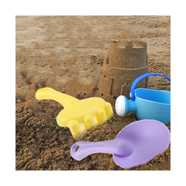 Toyvian Kid Beach Toys Set Moule à sable Play Toys Sand Burg Kit de construction Pelles en plastique Râteau Coloré Outils de 