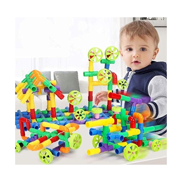 Enfants Jeux de Construction 62/100pcs Blocs de Construction de Tuyaux Plastique DIY Jouets Empilables Jeu Educatif Puzzle 3D