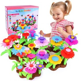 kramow Jouets de Jardin de Fleurs 114 PCS Jeu de Construction Créatifs Éducatif pour Enfants Jouet Cadeau 3 4 5 6 Ans