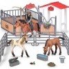 Maison de grange pour enfants - Étable - Étable - Club de cheval avec figurines de cowboy - Monde de campagne - Maisons de fe