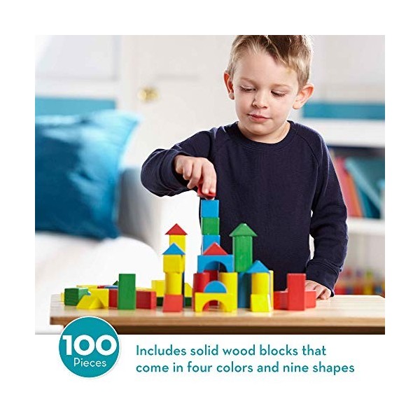 Melissa & Doug Coffret Bloc en Bois - 100 pièces