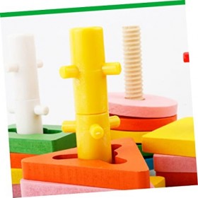 Toyvian 1 Set Enfants Jouets en Bois Jouets danimaux en Bois Blocs De Construction pour Enfants Jouets en Bois Ensemble De J