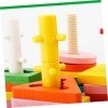 Toyvian 1 Set Enfants Jouets en Bois Jouets danimaux en Bois Blocs De Construction pour Enfants Jouets en Bois Ensemble De J