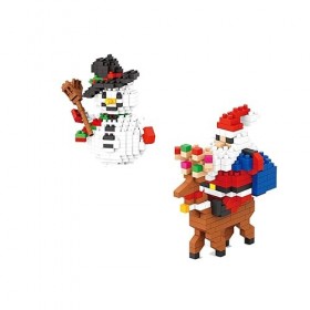 Kit de Construction de Noël, Blocs de Construction de Noël Compatible avec Lego, Jeu de Construction de Jouets de Noël pour E