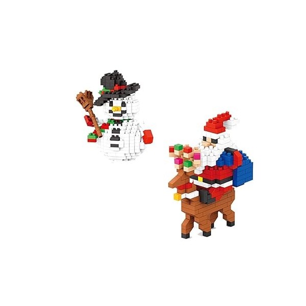 Kit de Construction de Noël, Blocs de Construction de Noël Compatible avec Lego, Jeu de Construction de Jouets de Noël pour E