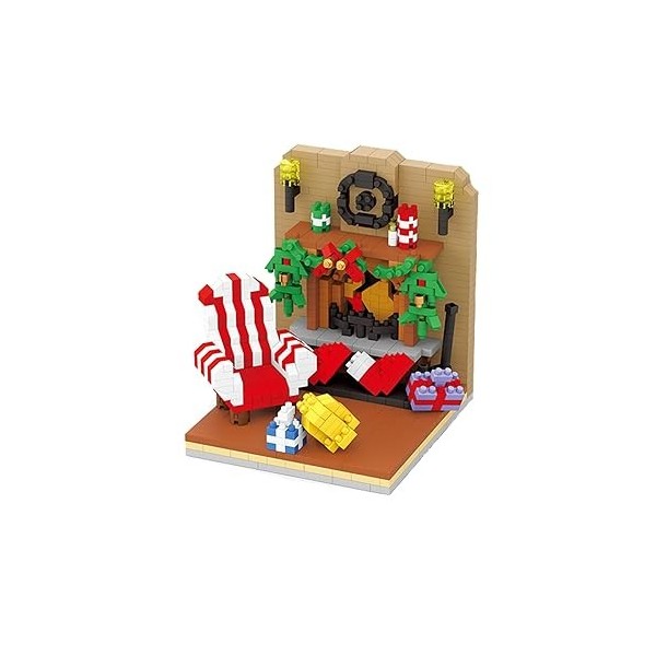 Kit de Construction de Noël, Blocs de Construction de Noël Compatible avec Lego, Jeu de Construction de Jouets de Noël pour E