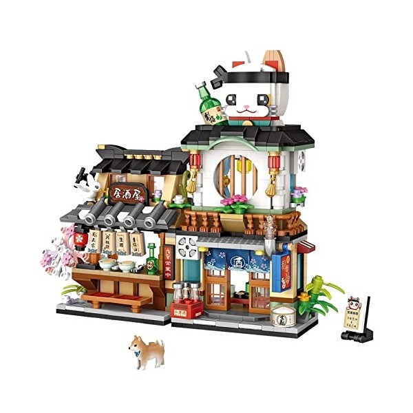 Holludle Izakaya Shop Mini blocs de construction, MOC Creative STEM Toys Friends Girl Model Set, 789 pièces blocs de serrage 