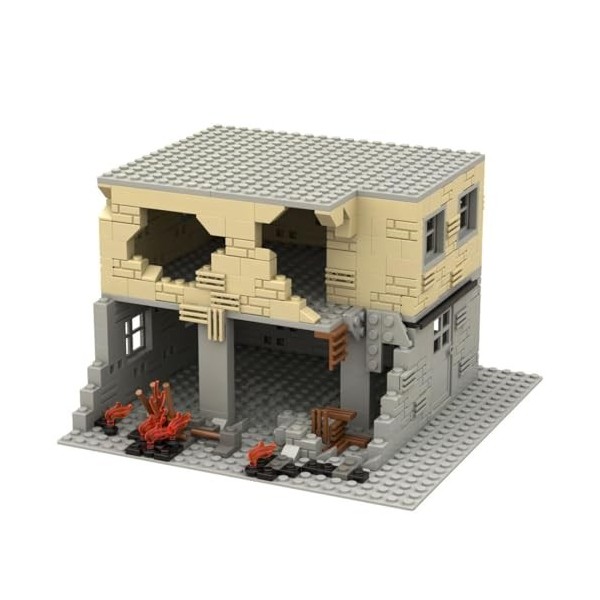JoyMate WW2 Medieval Militaire Scène Maison Bloc de Construction Modulaire Modèle Abandonné Compatible avec Lego COBI, 503 Pi