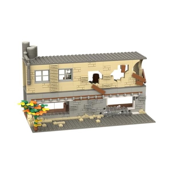 JoyMate WW2 Medieval Militaire Scène Maison Bloc de Construction Modulaire Modèle Abandonné Compatible avec Lego COBI, 503 Pi