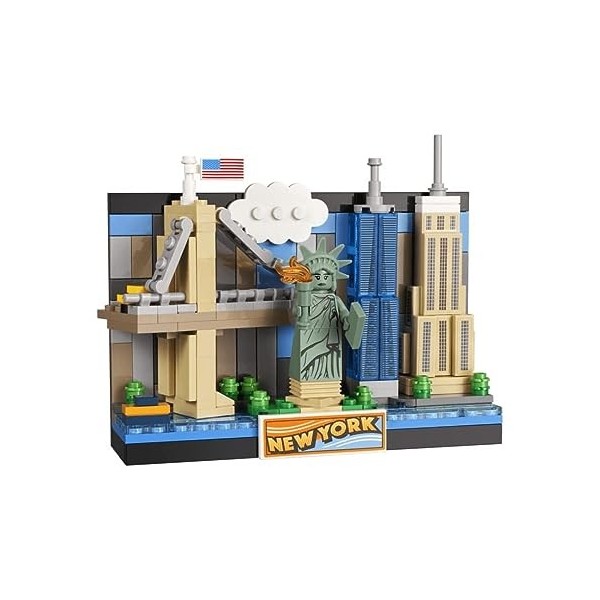 LEGO Creator 40519 Creator New York Carte postale 3D Diorama avec la statue de la Liberté, lEmpire State Building et le One 