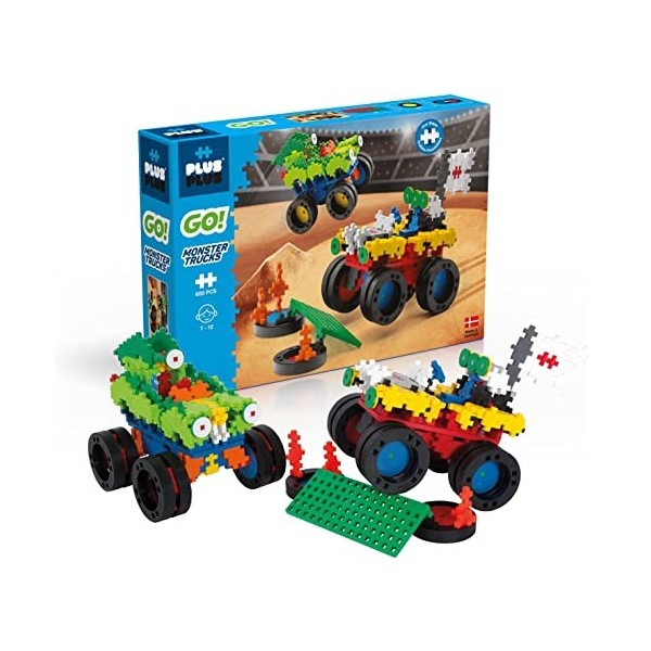 PLUS PLUS GO! Monster Trucks - 600 Pcs - PP7014 Basic