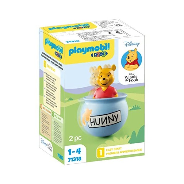 PLAYMOBIL 1.2.3 71318 Winnie lourson et culbuto Pot de Miel - PLAYMOBIL 1.2.3 - Disney - pour Les Tout-Petits 18-36 Mois - M