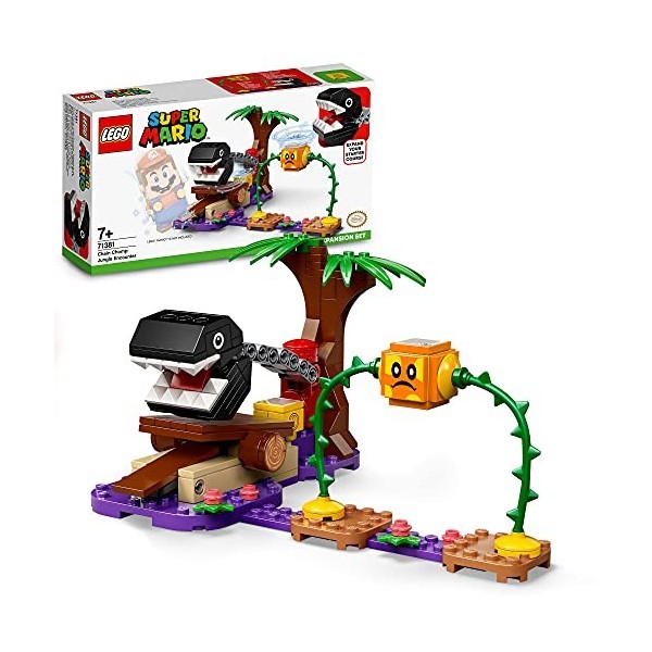 LEGO 71381 Super Mario Ensemble d’Extension La Rencontre de Chomp dans la Jungle Set dextension avec Figurine de Bramball