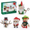 Millionspring Kit de construction de Noël 4 en 1 - Jouet de Noël contenant le Père Noël, le bonhomme de neige de Noël, le gno