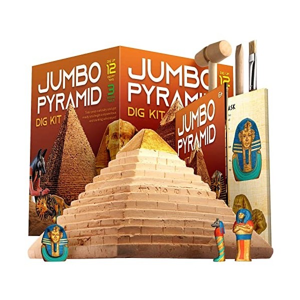Dr. Daz - Kit jeux egypte fouilles archéologiques pour enfants-Grande pierre precieuse pyramide-Jouet pour enfants 4 5 6 7 8 