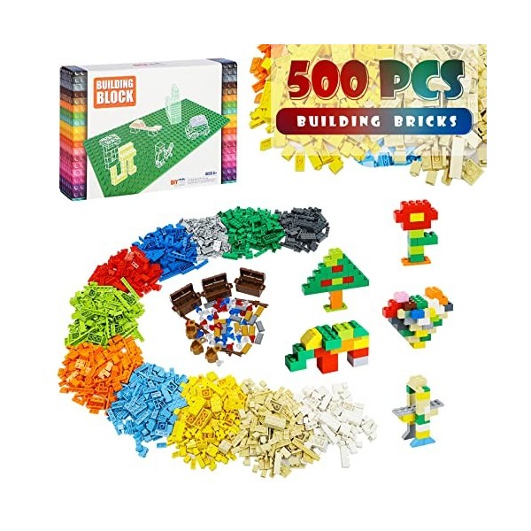 Etarnfly Classic Set de Briques, 573 pièces Basic Building Block Bricks Set avec des Accessoires pour largent et Les Bijoux,