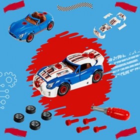 Theo Klein 8010 Hot Wheels Car-Tuning-Set I Jeu de Construction I avec Tournevis 6 éléments de Tuning et 4 Pneus I Jouet pour