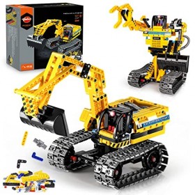 VATOS Jouet Jeu de Construction Technic Voiture - 2 en 1 Tracteur Pelleteuse Technic & Robot Enfant 342 PCS, Jouet Garçon 7-1