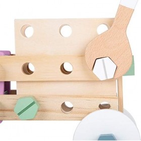 Small Foot Set de Construction Nordique en Bois,Jeu de Construction créatif avec Outils et Accessoires,pour Les Enfants de 3 