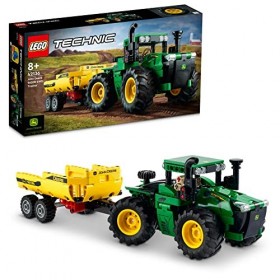 LEGO 42136 Technic Tracteur John Deere 9620R 4WD, Modèle Réduit de Construction avec Remorque, Jouets de la Ferme pour Enfant