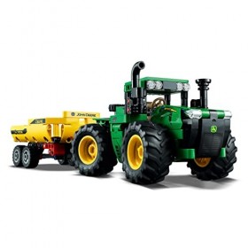 LEGO 42136 Technic Tracteur John Deere 9620R 4WD, Modèle Réduit de Construction avec Remorque, Jouets de la Ferme pour Enfant