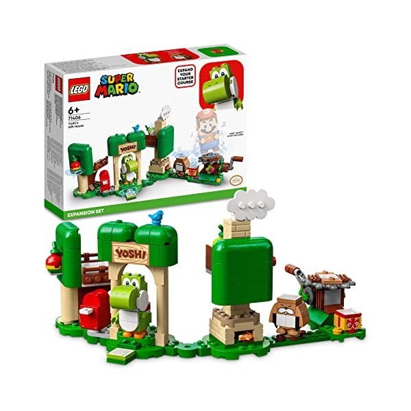 LEGO 71406 Super Mario Ensemble d’Extension La Maison Cadeau de Yoshi: Jouet à Construire avec Figurine Yoshi, Compatible ave