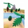 Modbrix Set Jungle : briques de construction avec plaques de base imprimées et 4 figurines de dinosaures