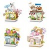 VRUCUZ Mini City Shop Street View Building Blocks, simulation créative pour animaux de compagnie, café, fruits, bonbons Bouti