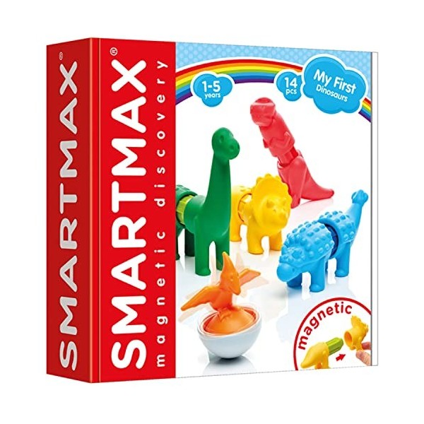 SMARTMAX - Mes Premiers Dinosaures - My First Dinosaurs - Assemblez Tous Les Dinosaures - Jeu de Construction Magnétique - 6 