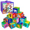 jouet bebe cube Magdum 18 Cubes Mousse Enfants Animaux et Véhicules - jeux bebe 6 mois motricité bébé - cube motricité mousse