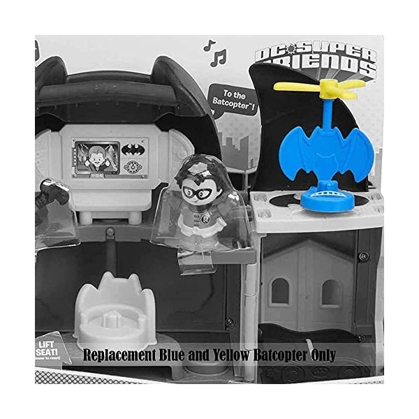 Pièces de rechange pour Little People Batcave - GMJ16 ~ DC Super-Friends Playset ~ Remplacement Batcopter bleu et jaune