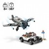 LEGO 77012 Indiana Jones La Poursuite en Avion de Combat, Jouet avec Maquette Avion et Voiture Vintage à Construire, avec 3 M