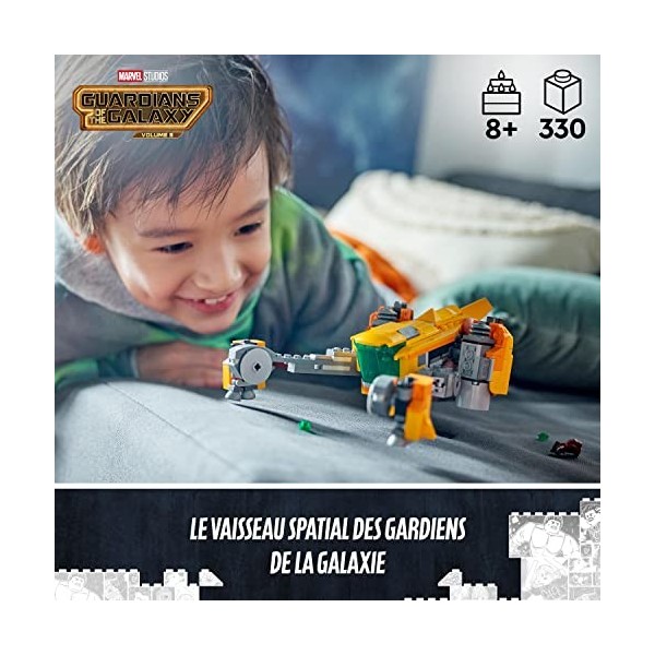 LEGO 76254 Marvel Le Vaisseau de Bébé Rocket, Jouet de Construction Vaisseau Spatial des Gardiens de la Galaxie Volume 3 pour