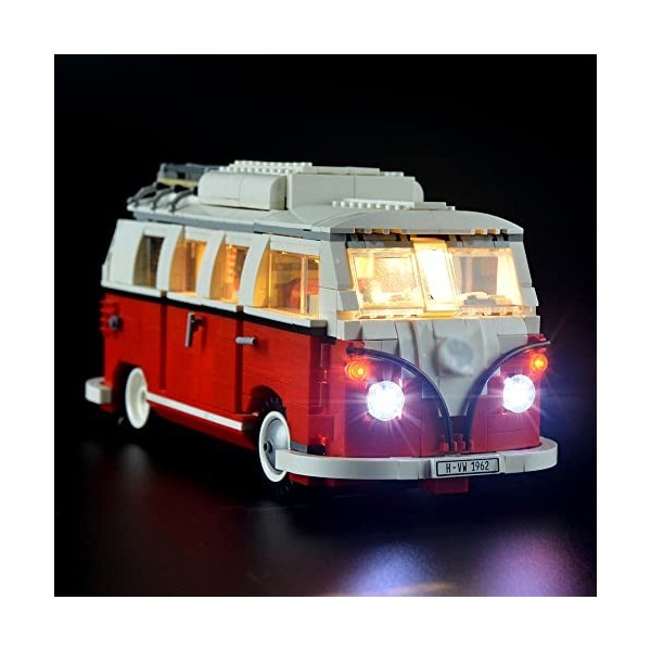 GEAMENT Jeu De Lumières Compatible avec Lego T1 Camper Van - Kit Déclairage LED pour Creator 10220 Jeu Lego Non Inclus 